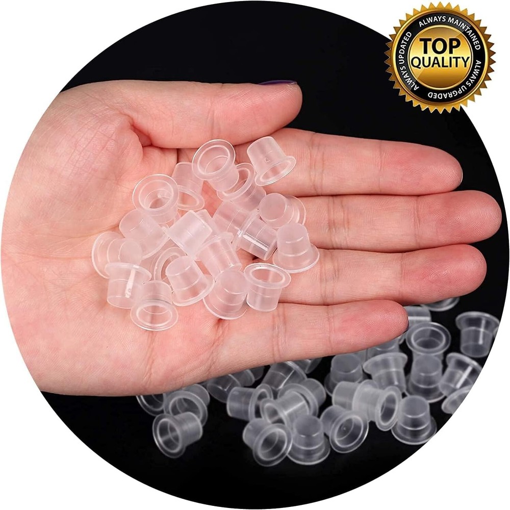 300pcs Tattoo Ink Caps - Small, Medium, Large Sizes + 2 Cup Holders