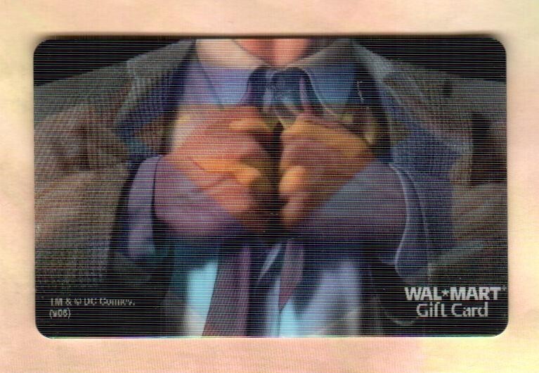 WALMART Superman ( 2006 ) Lenticular Gift Card ( $0 )