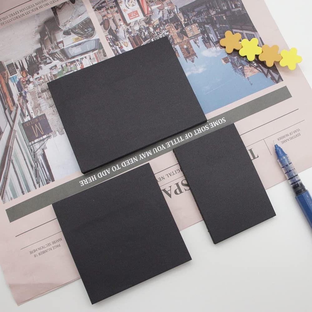 Black Sticky Notes Self-Stick Note Pads Easy to Post for Office, School, Home...