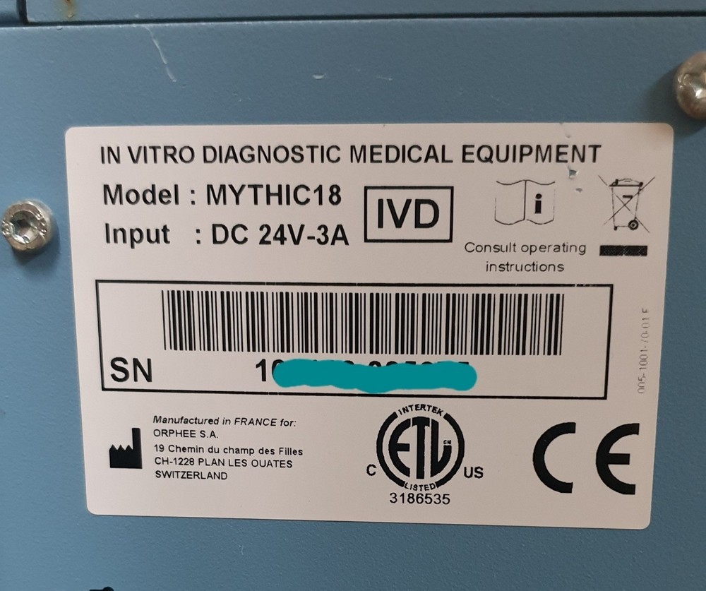 Orphée Mythic 18 Hematology Analyzer