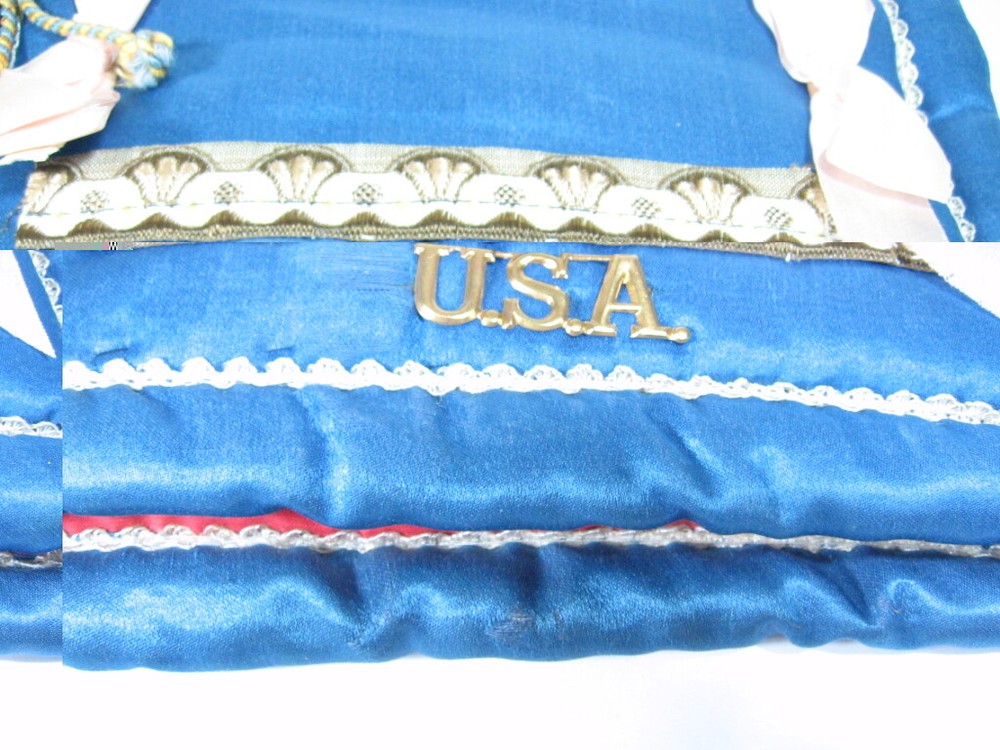 WWI Blue Silk "Forget Me Not" Eagle US Flag; Authentic and Original (12M)