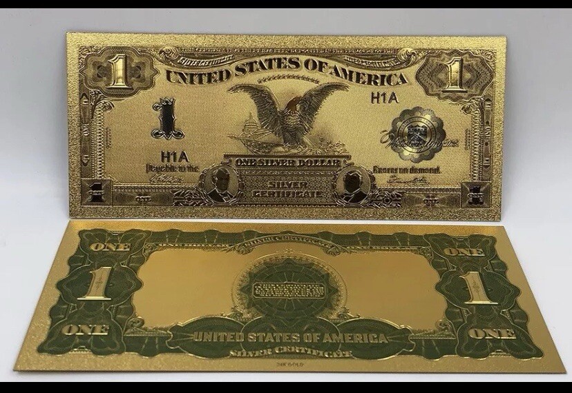 💎GEM💎1899 GOLD Black Eagle Rep*Banknote💵W/ Protective Sleeve!