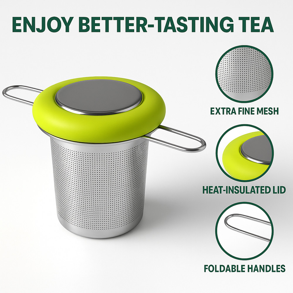 Stainless Steel Tea Infuser Extra Fine Mesh Strainer with Lid for Loose Leaf Tea