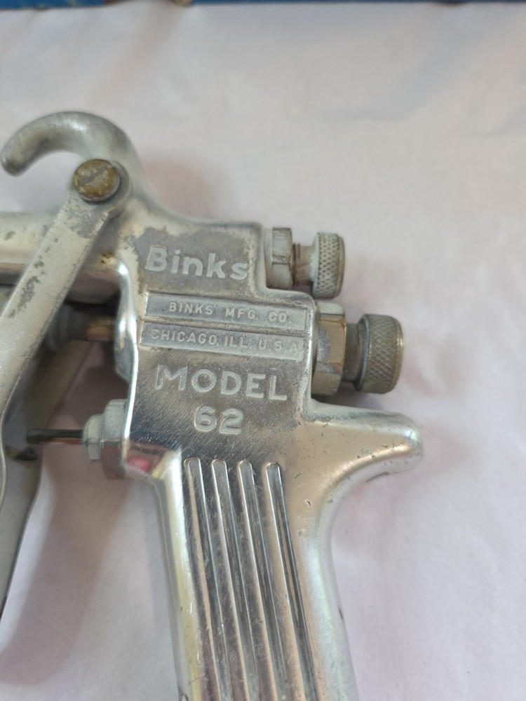 BINKS Model 62 Paint Spray Gun & with 63pe Air Cap Tip Nozzle