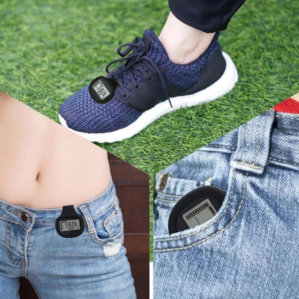 3D Pedometer for Walking Simple LCD Display Walking Step Counter Clip on Step