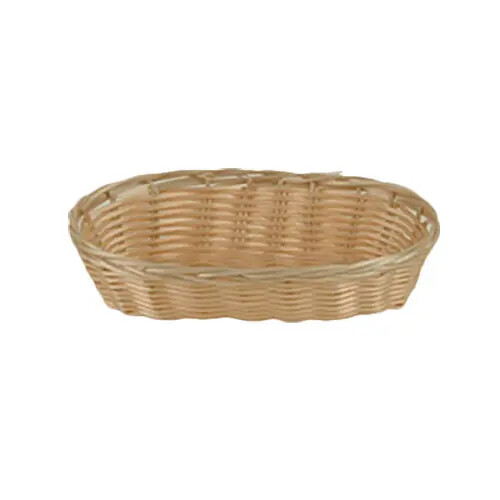 Thunder Group 8-1/4"x4-1/4"x2" Natural Tan Plastic Woven Stackable Basket