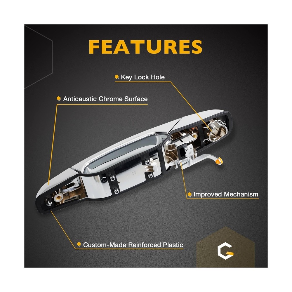 Exterior Chrome Door Handle Front Left Driver Side | Replacement for 2007-201...