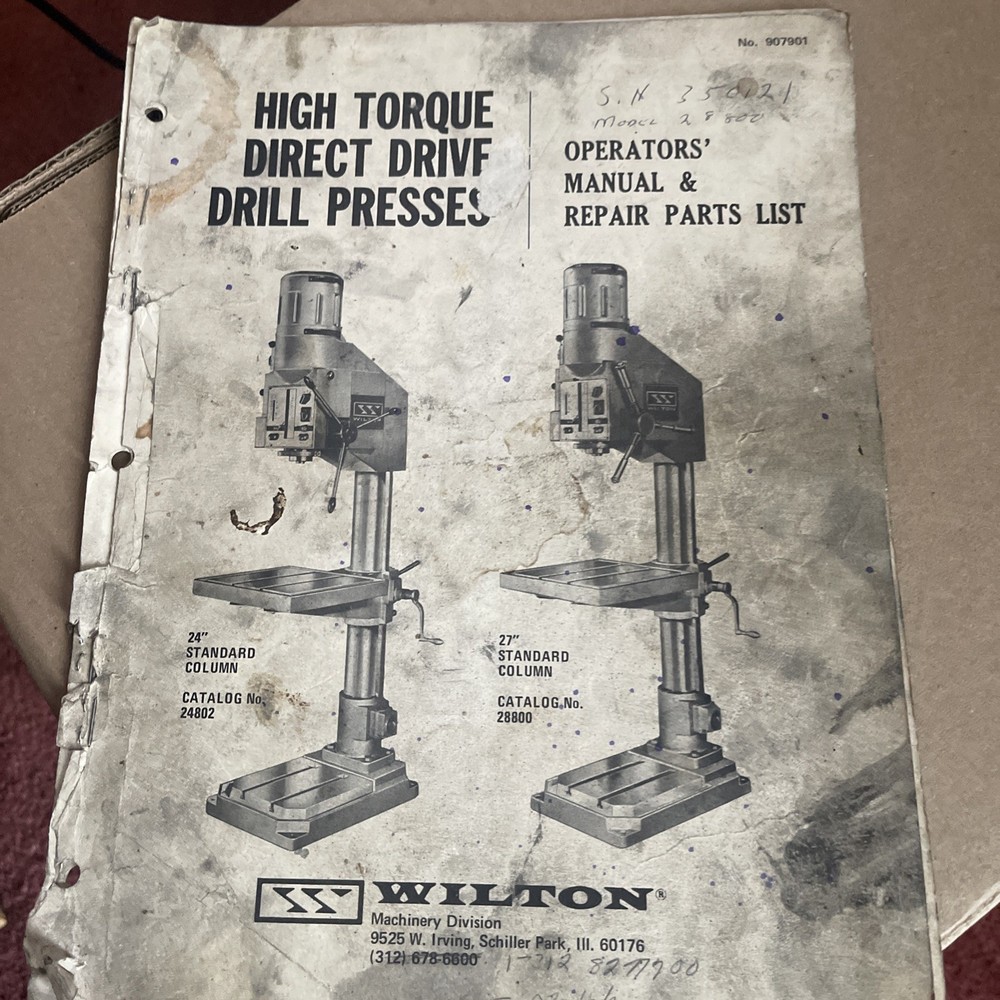 Wilton High Torque Direct Drive Drill Press Operator's Manual