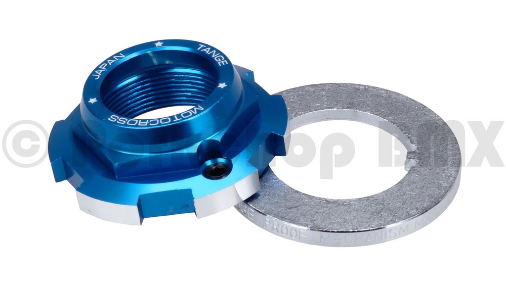 Tange-Seiki LP-440 1" threaded bicycle headset lock -  BLUE