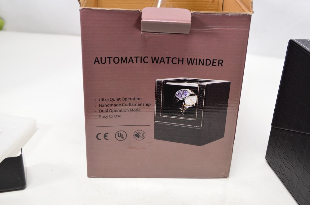 Showpin Double Automatic Watch Winder Black Croc Print
