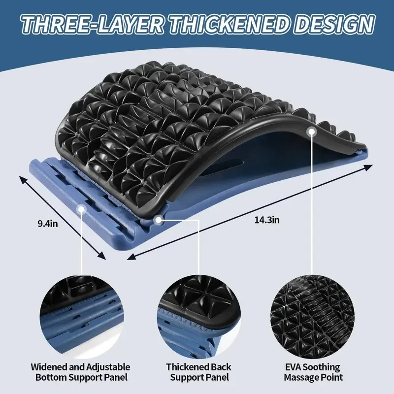 Upgraded 4 Level Back Stretcher for Lower Back Pain Relief, Back Cracking Device