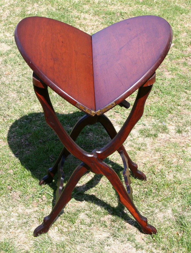 American Victorian Folding Table, Rare Form, Circa 1875