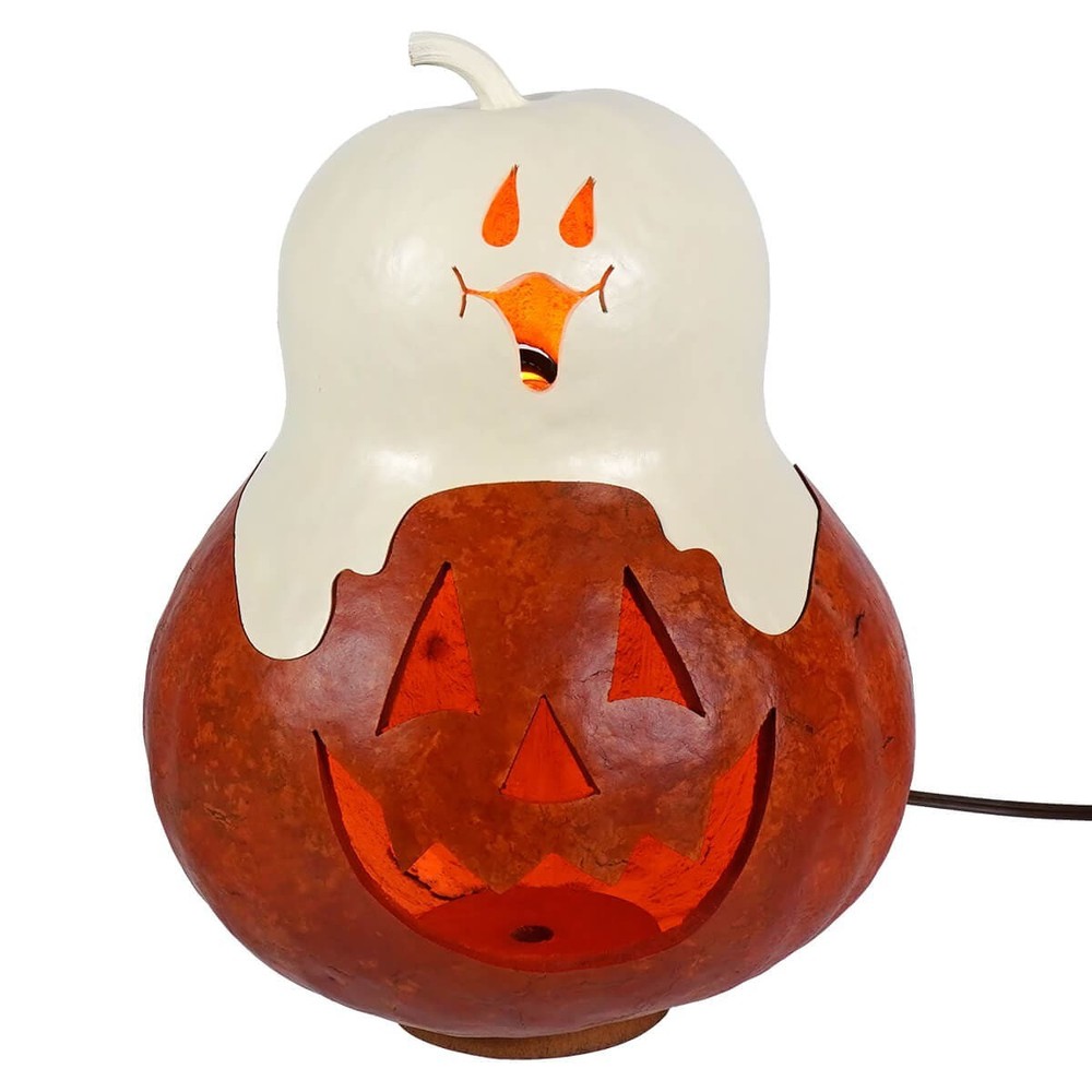 Lighted Medium Casper Jack Ghost Gourd