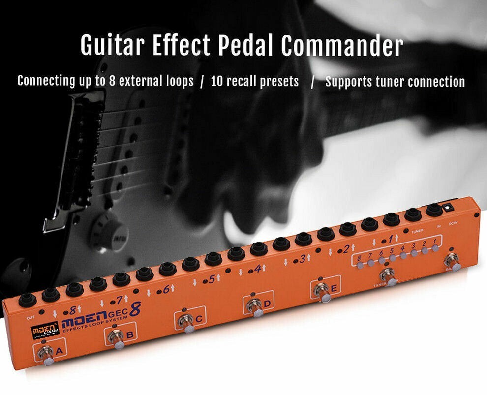 MOEN GEC8 OR Guitar Effect Pedal Commander Effect Loop System 8 Loops 10 Presets