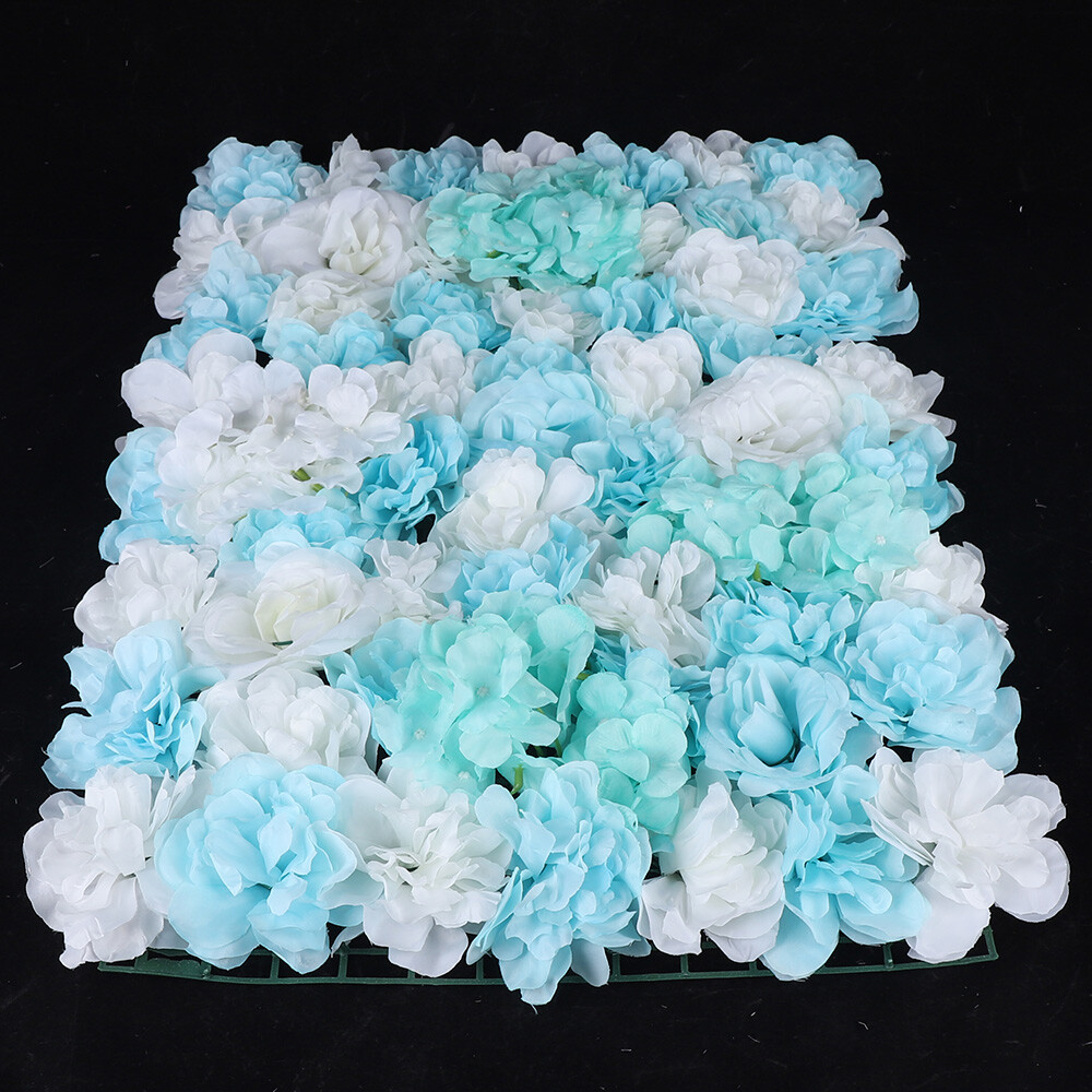 12Pcs Silk Artificial Rose Flower Wall Panel Party Decor Wedding Backdrops Set