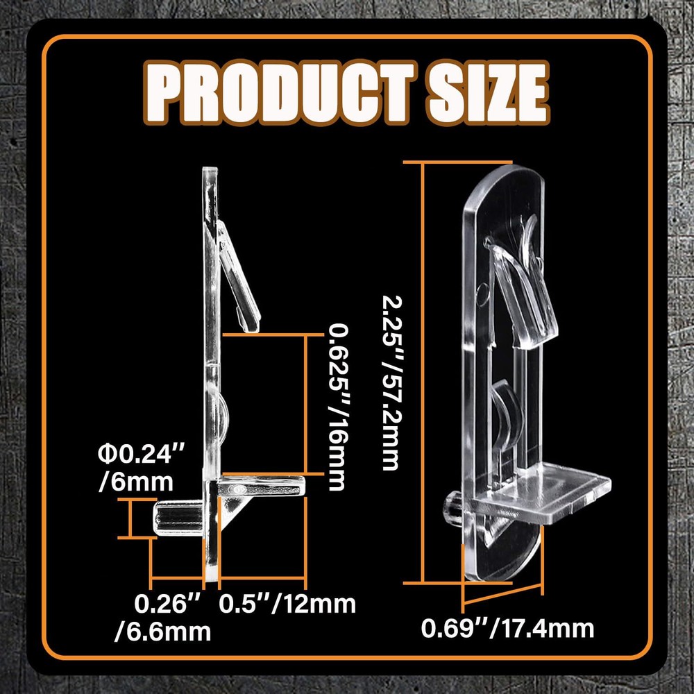 20pcs Plastic Locking Shelf Support Pegs6mm Shelf Pins Self-Locking Bracket C...