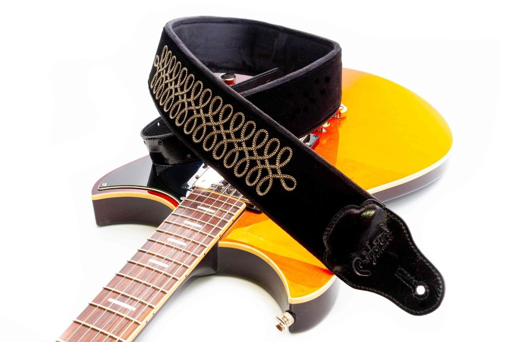 RightOn! Sgt. Pepper's Velvet Guitar Strap; black