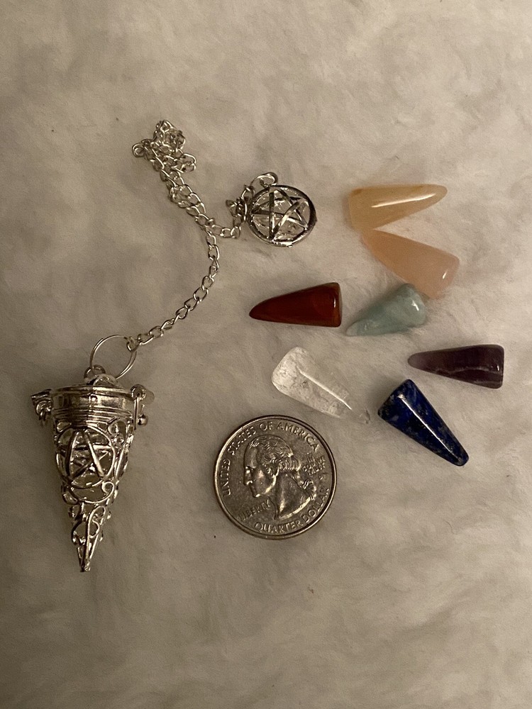 Silver Pendulum with 7 insertable Chakra