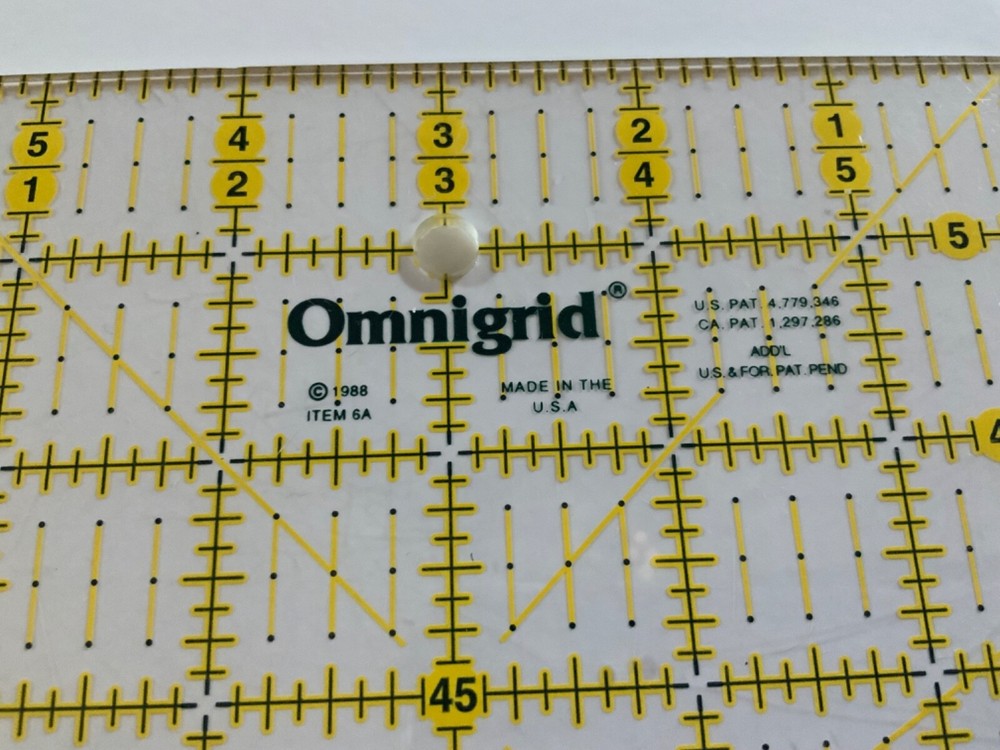 🌸 Omnigrid 6” X 6”. Plastic Quilters Square Ruler 🌸