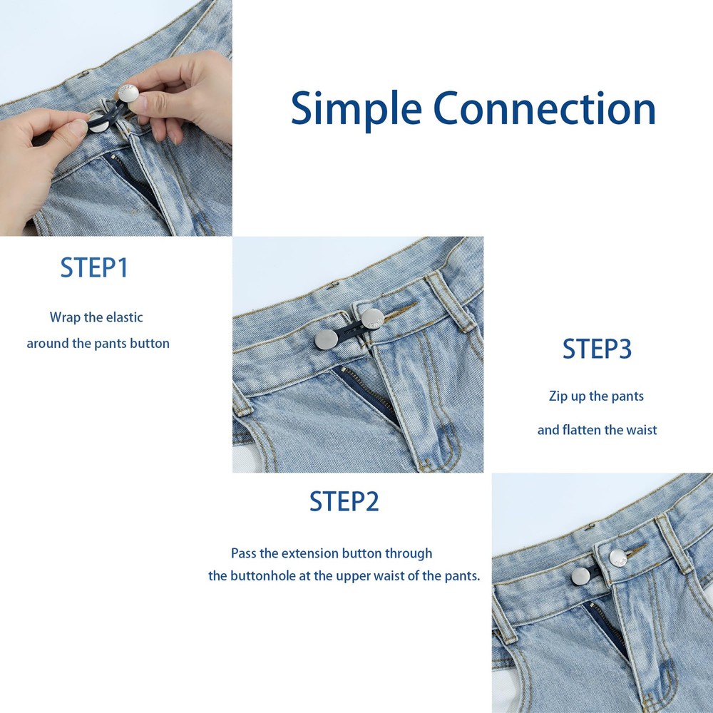 Secmity 16 Pcs Button Extenders for Jeans, Pants Extender 1-1.8, multicolor