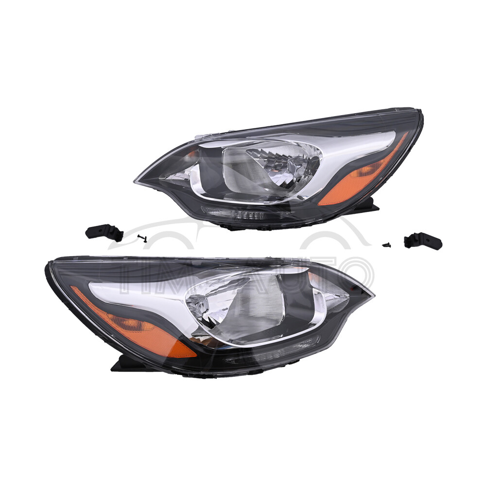 For 2012- 2017 Kia Rio Sedan Halogen Headlight Assembly Left Right Pair Set 2pc