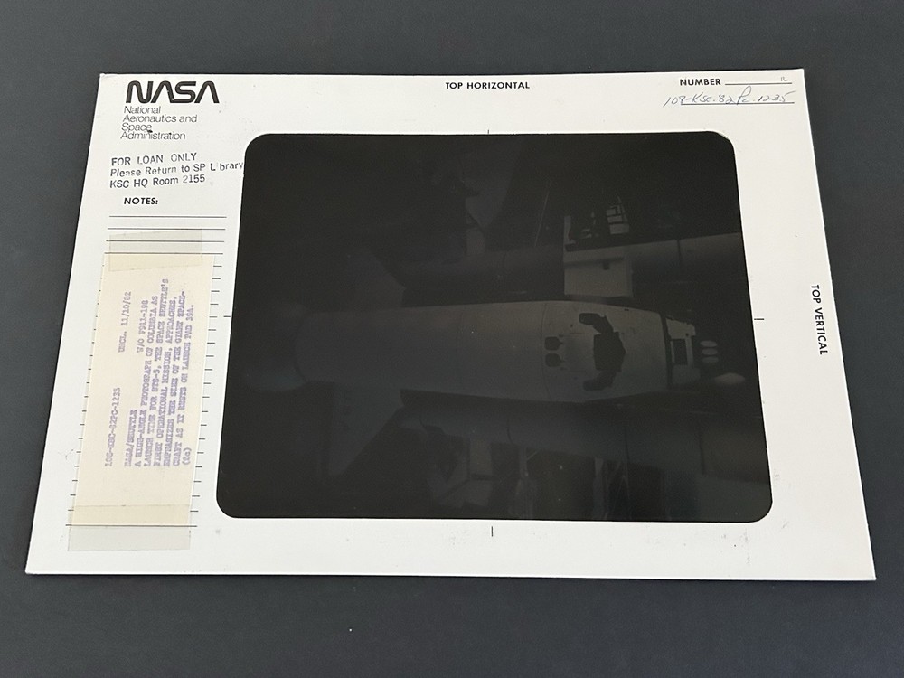 1982 NASA KSC Space Shuttle Columbia STS-5 Launch Time Presentation Transparency