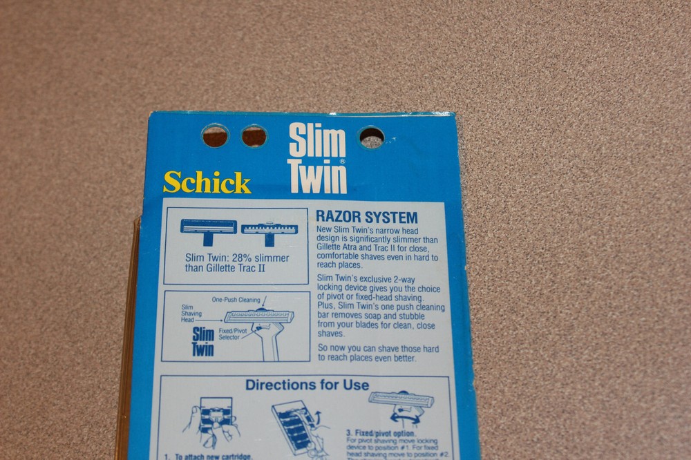 Vintage NOS Schick Slim Twin Plus Razor System
