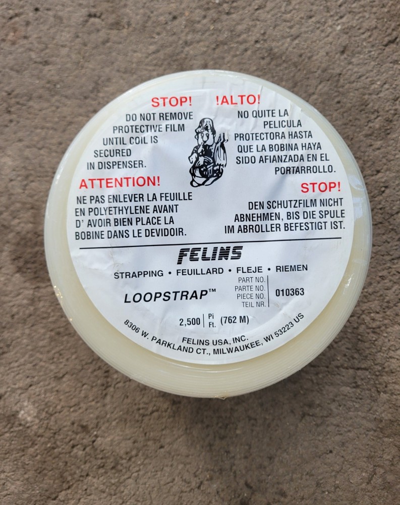 Felins 010363 Loopstrap Plastic Strapping 2,500 Ft. Roll - Box Of 8 Rolls