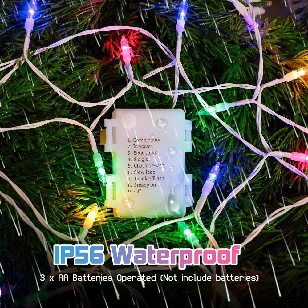 30 LED Easter Mini Lights - 11.5Ft Pastel Colored Battery String Light with 8 Mo