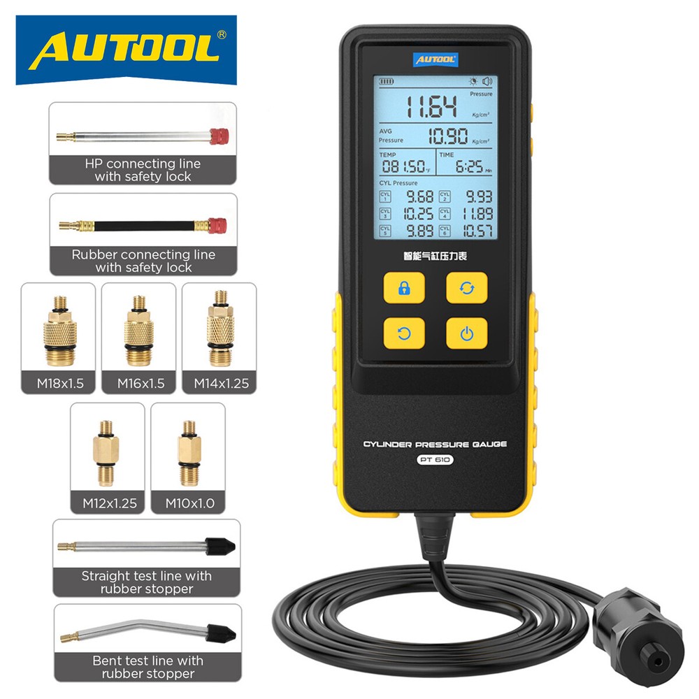 Gasoline Engine Cylinder Pressure Tester Digital Engine Compression Gauge Tester