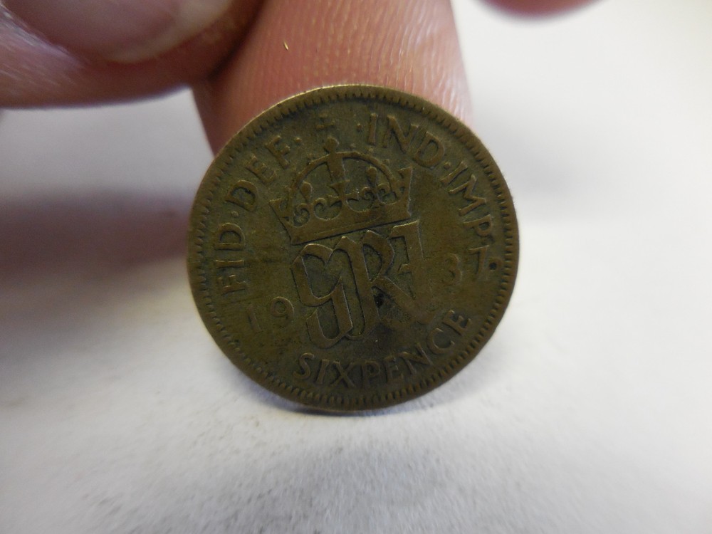 1937 - Great Britain Six-Pence Silver Coin