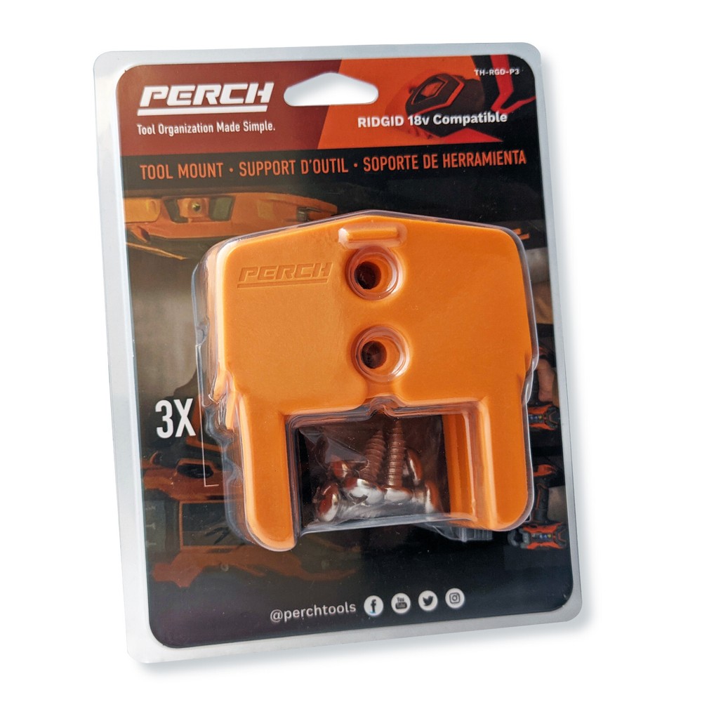 PERCH Tool Holder Organization for RIDGID 18v Tools (3pc) | Made in USA |