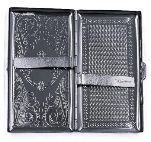 Cigarette Case Victorian Style Metal Holder for Regular, King and Silver