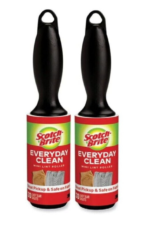 Scotch Brite Everyday Clean Mini Lint Rollers 30 Sheets Each 2 Pack