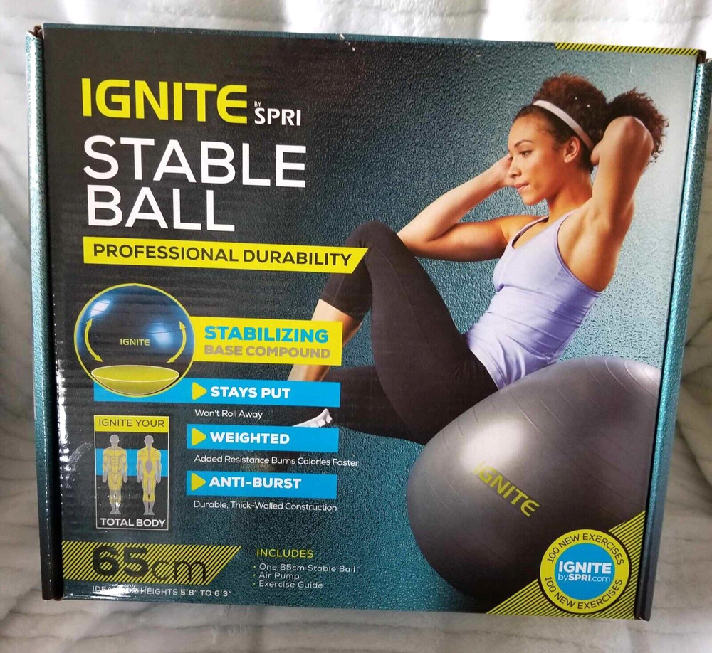 Spri IGNITE Stable Ball 65cm with Hand Pump max 300lbs stabilizing base compound