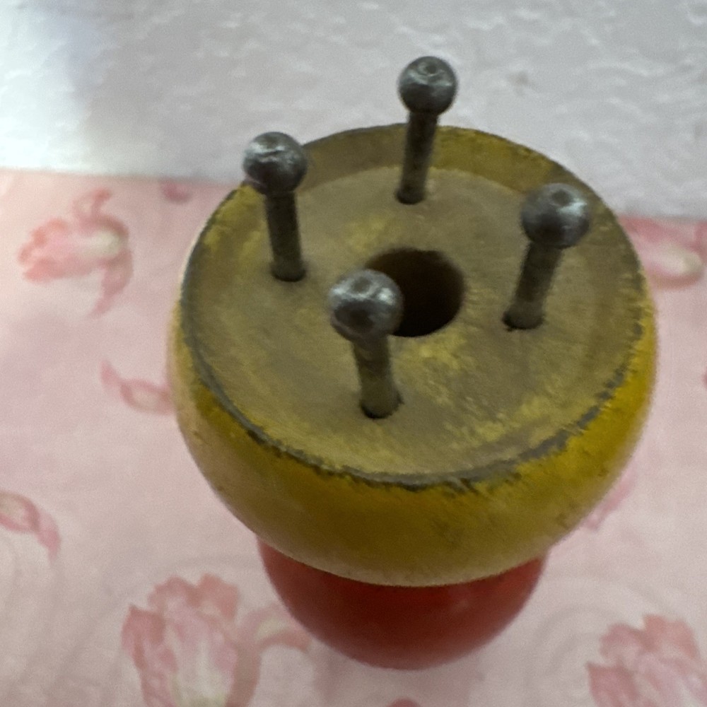 Vintage Knitting Loom Spool Hand Painted