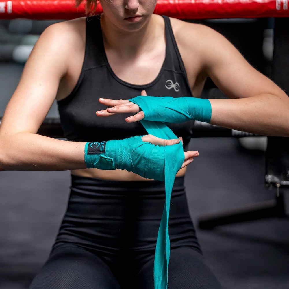 Elasticized Boxing Hand Wraps with Thumb Loop for Training & Competition 120"