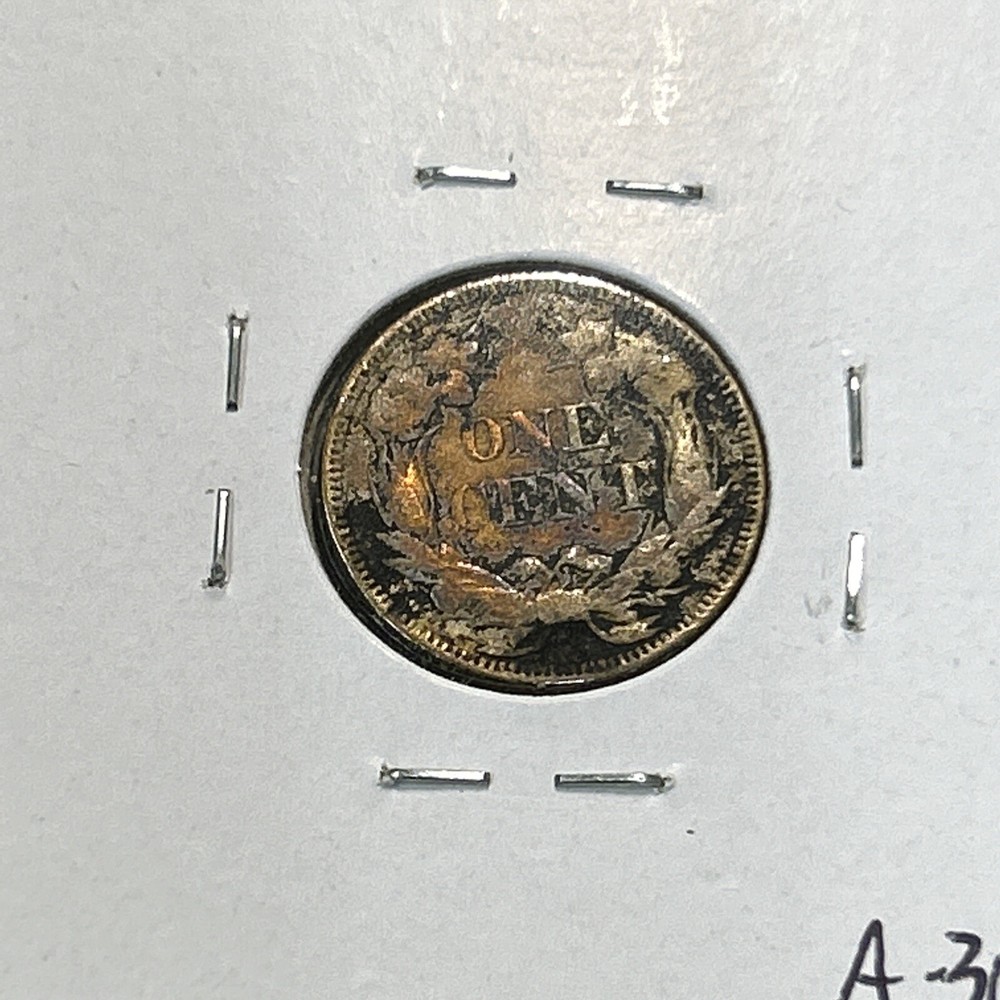 1858 Flying Eagle Cent Copper Coin Scratch Details