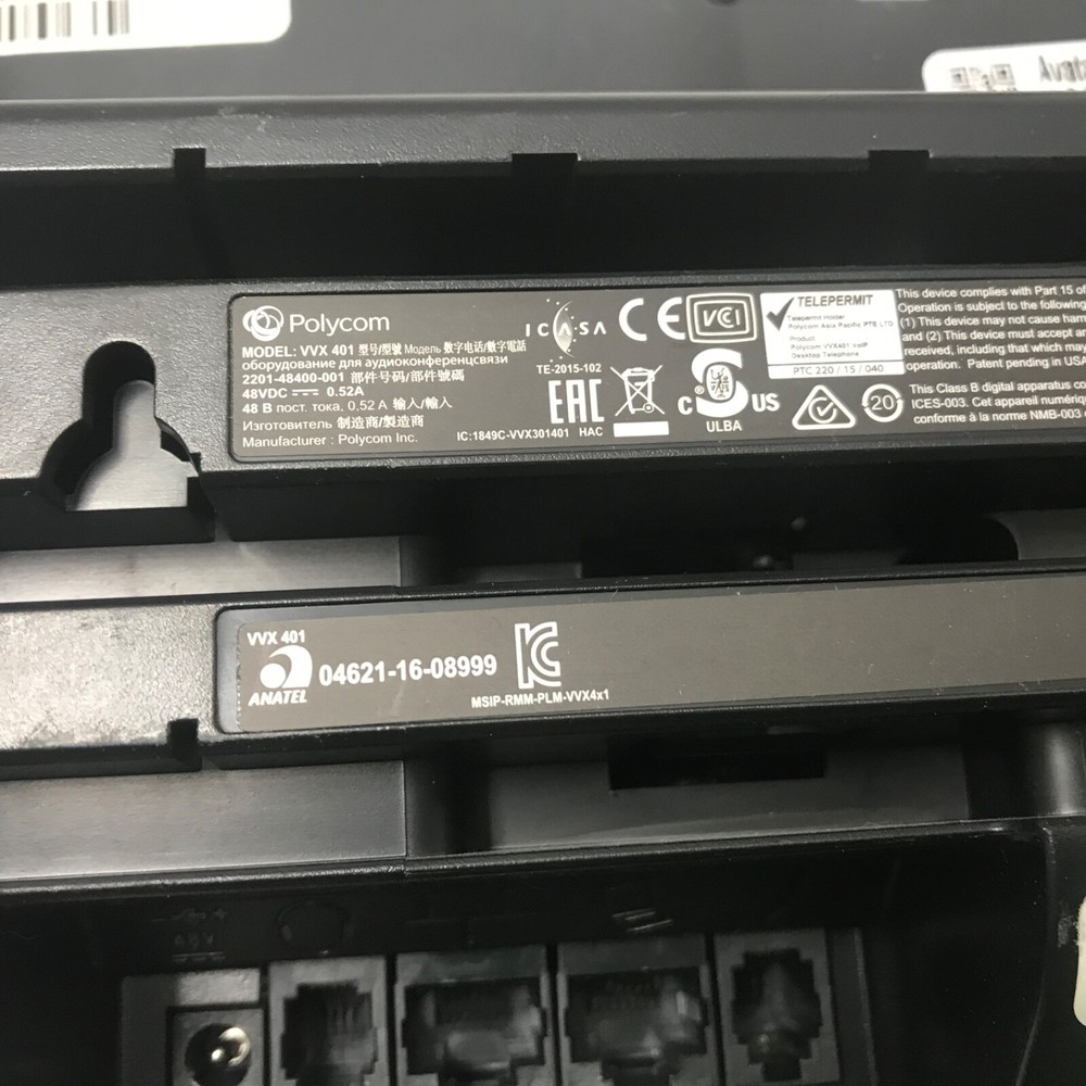 Polycom VVX 401 Corded 12 Line PoE Phone System