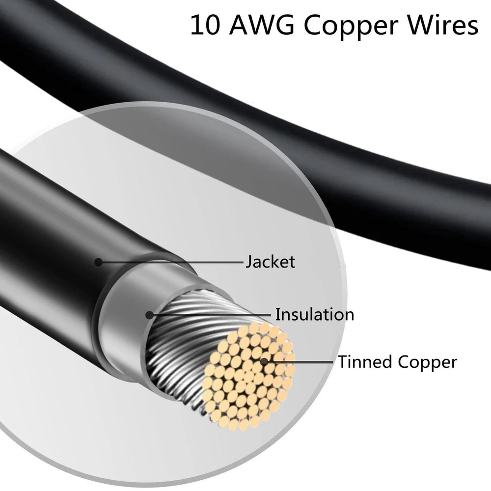 Solar Connectors Y Branch Parallel Adapter 10awg Cable for Solar Panel