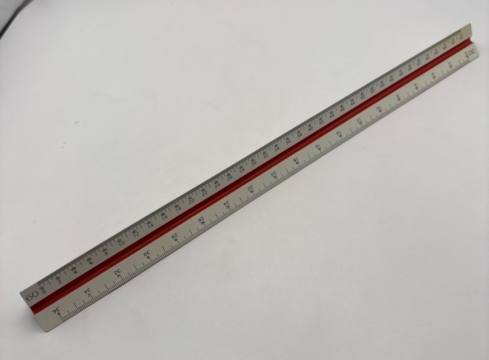 Alvin 241B Triangular Drafting Ruler 12 Inch Engineer Scale