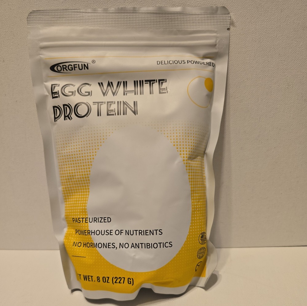 ORGFUN Egg White Protein Powder Pasteurized No Hormones 8 oz Unflavored