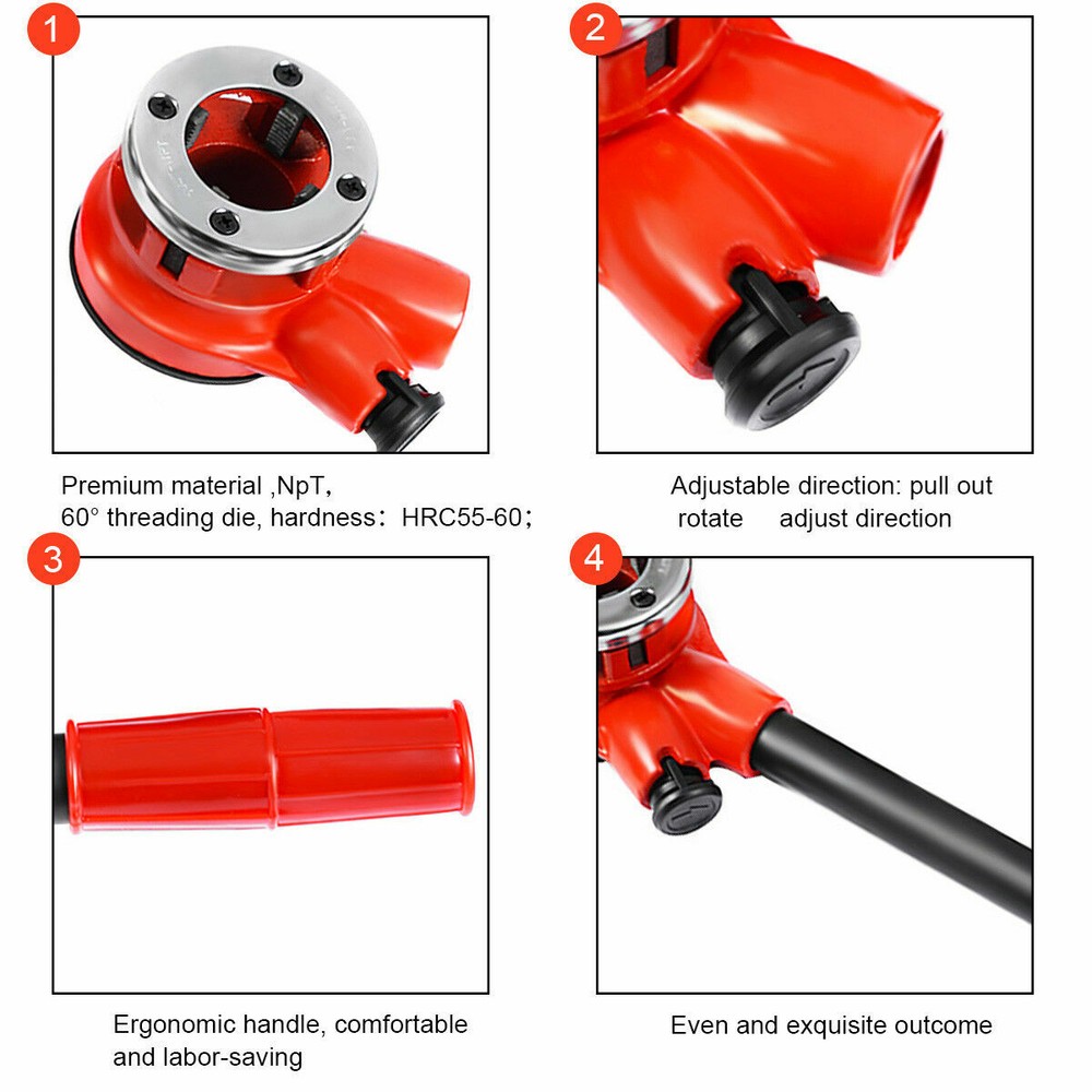 Ratchet Pipe Threader Kit Set w/ 6 Dies & Storage Case