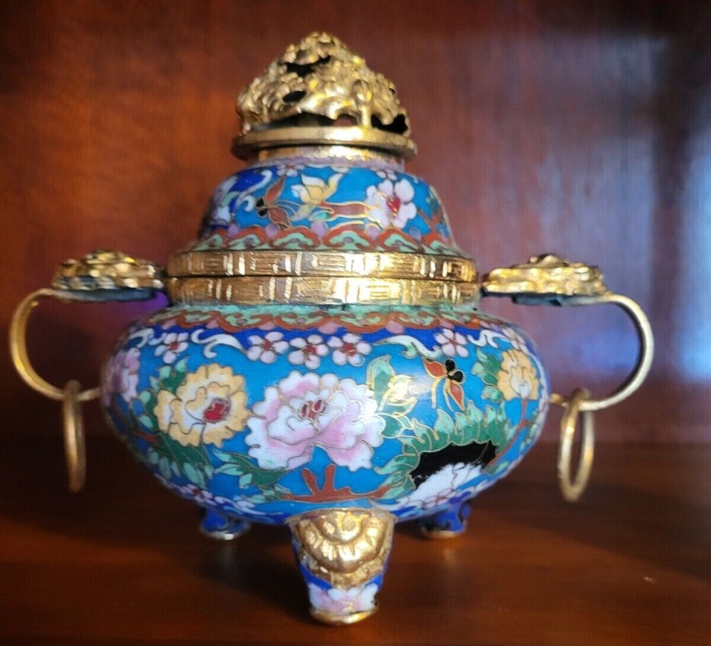 Vintage Oriental Cloisonne insense burner