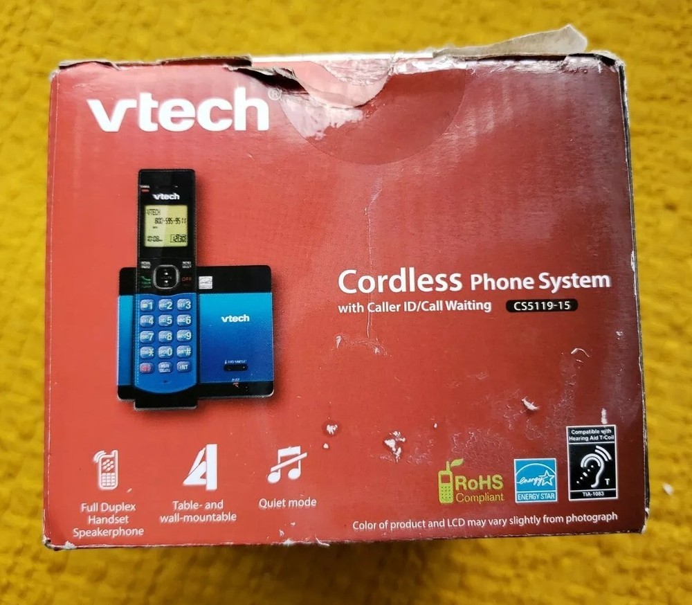 VTech DECT 6.0 Cordless Phone System Blue CS5119-15 NOB