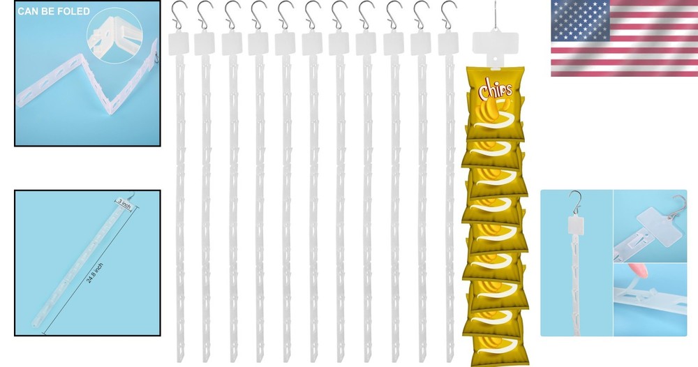 Durable Wall-Mountable Merchandise Display Strips - 12 Hanging Stations Included