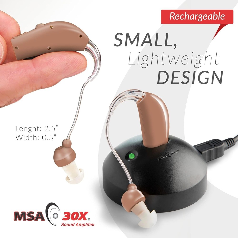 Discreet Behind-the-Ear Amplifier - Fast Charging & Adjustable Volume Control