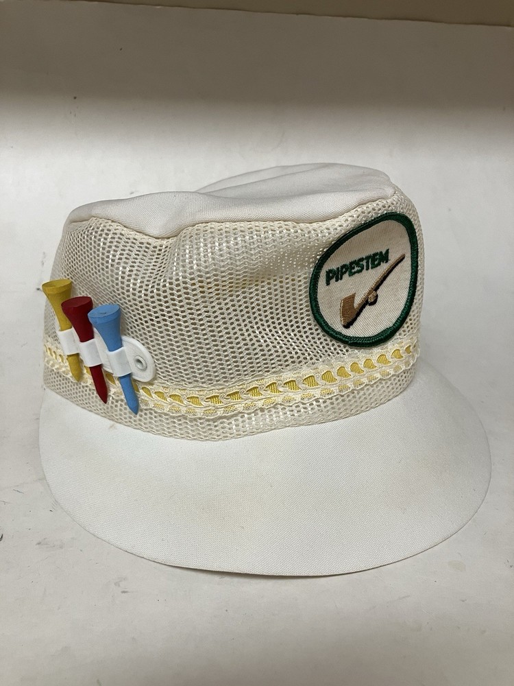 VTG Town Talk Pipestem Golf Tee Hat White Mesh