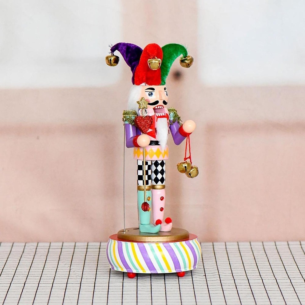 Clown Dancer Nutcracker Wind up Musical Box Decorative Home Accent Standing on