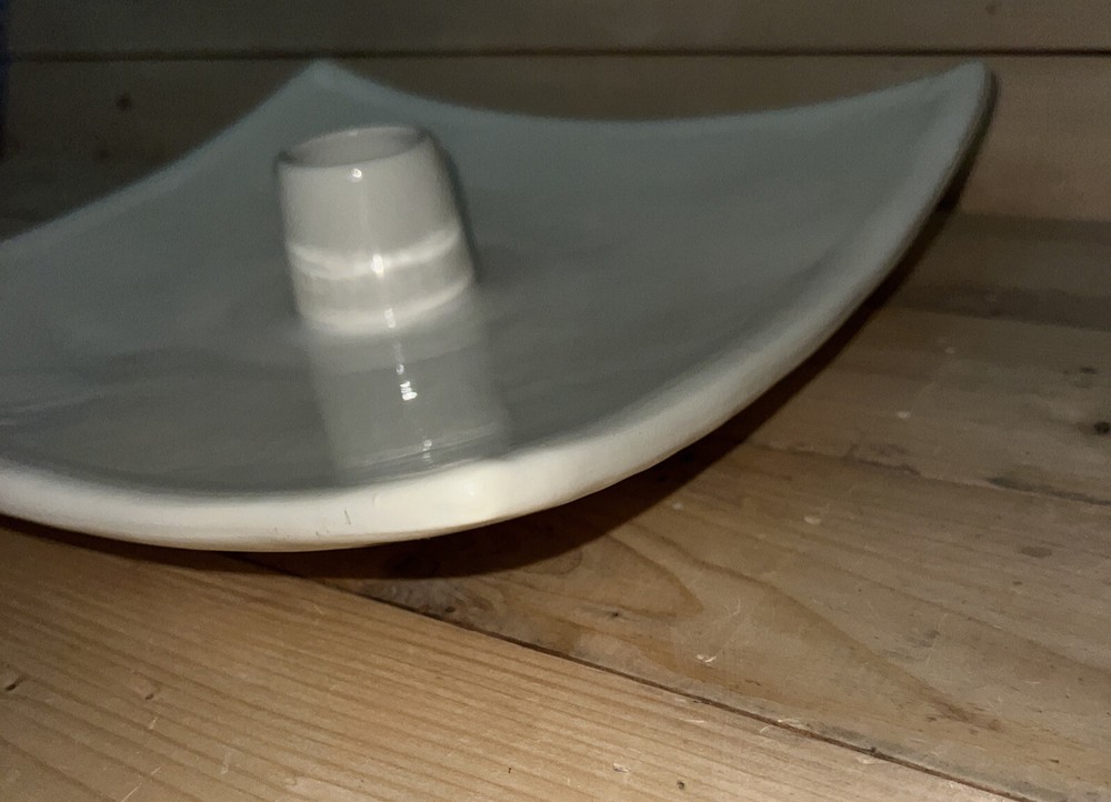 Pottery Ikebana Ware White Square Flat Vase Flower Server